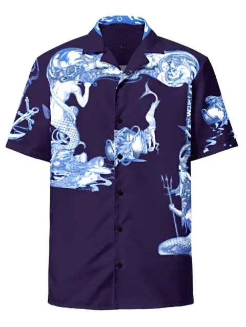 Chemise « Neptune et les sirènes », création exclusive d'Inma de la Riva