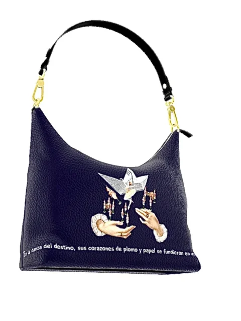Sac hobo carré unique « Plomb et tulle »