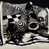 Foulard carré unique « Rêves déformés »
