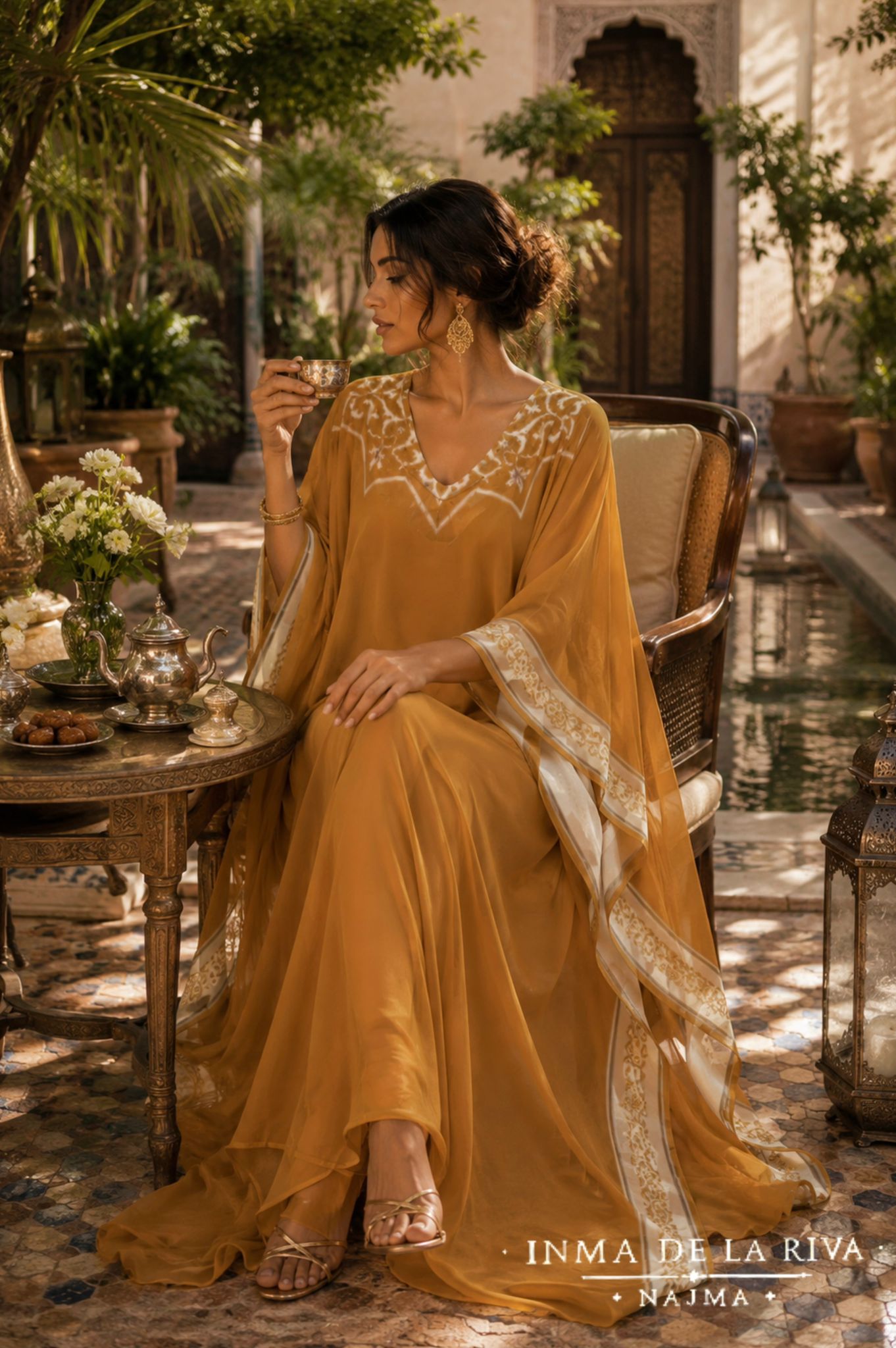 Kaftan émeraude NAJMA – Collection Resort