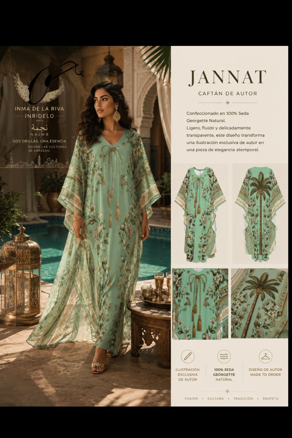 Kaftan émeraude JANNAT – Collection Resort