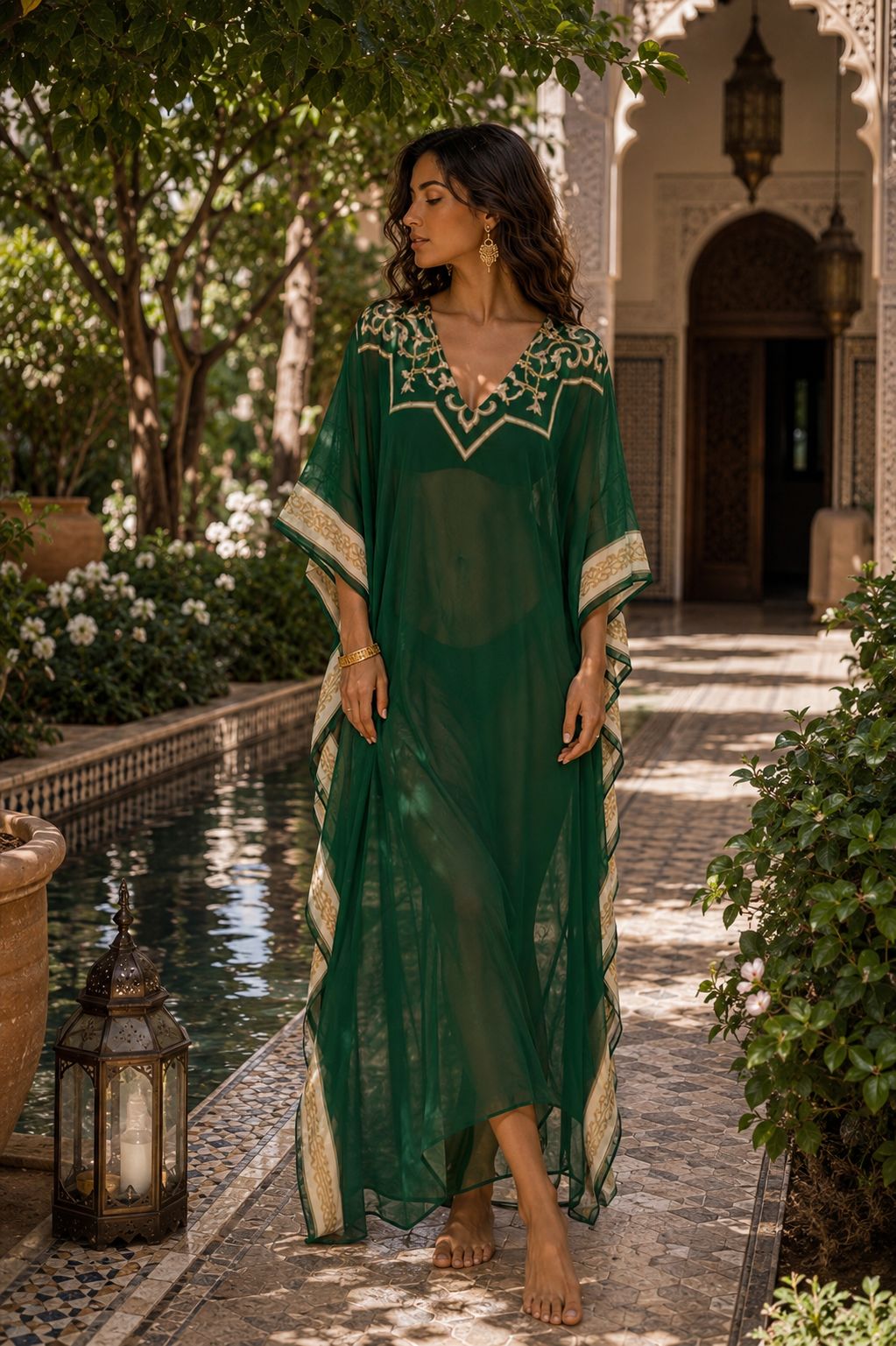 Kaftan émeraude NAJMA – Collection Resort - Image 6